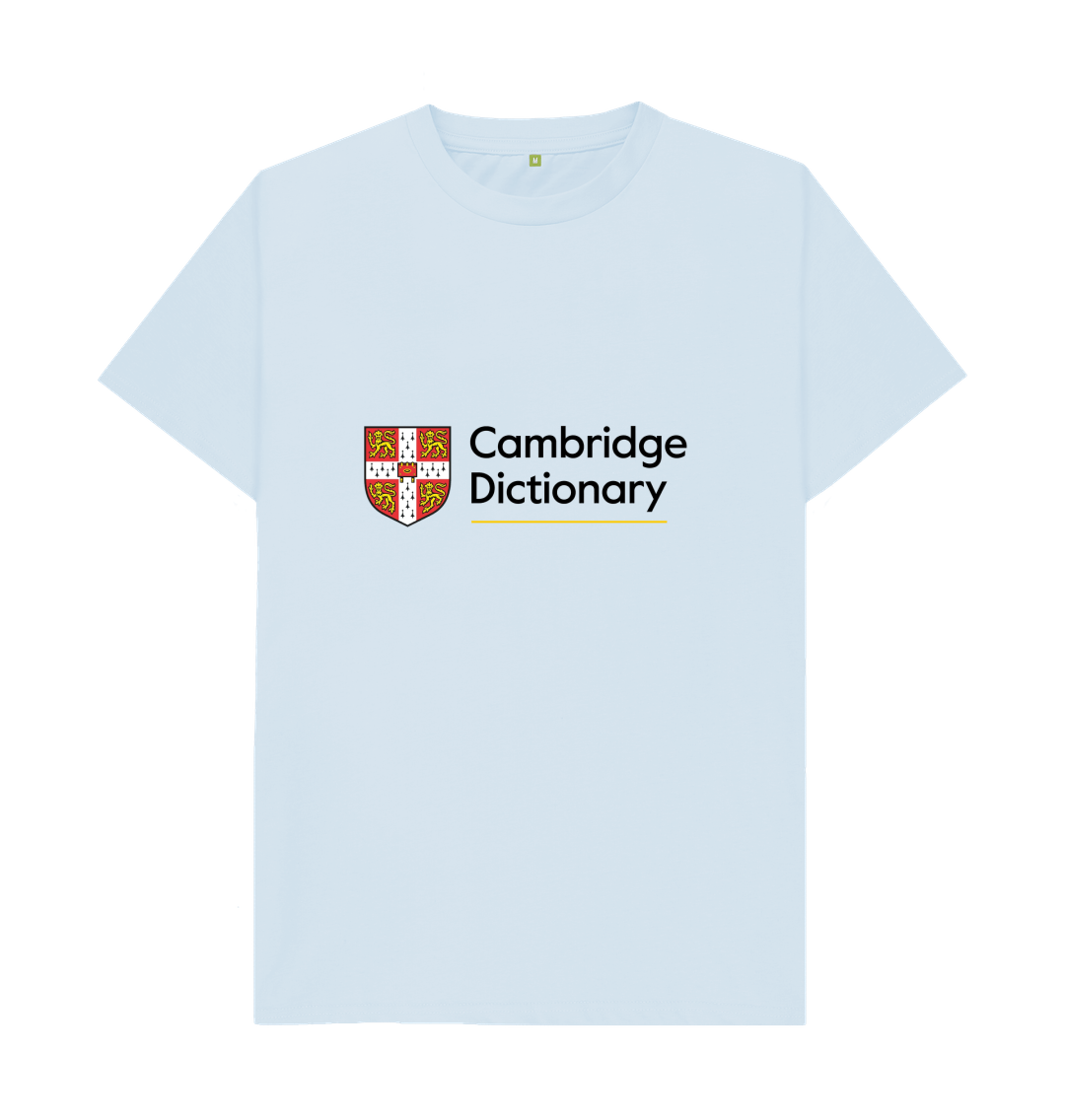 Cambridge Dictionary organic cotton T shirt black writing variety