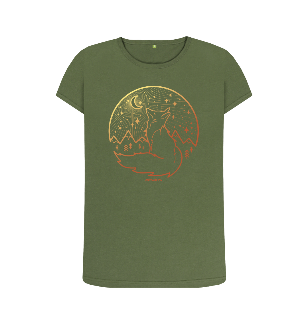Fox and Moon Crew Neck Tee