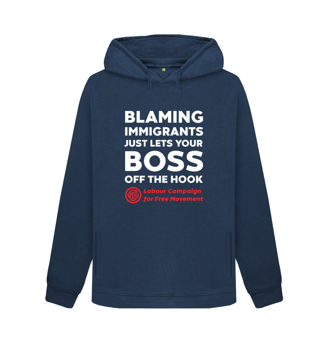 Women's hoodie: Blaming immigrants just 