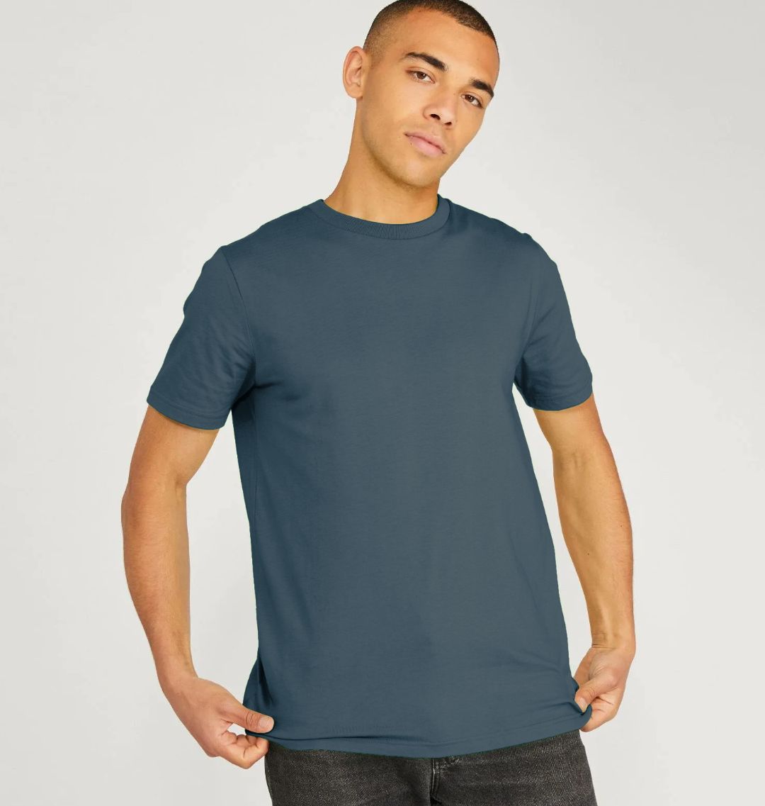 Dark blue plain t 2024 shirt