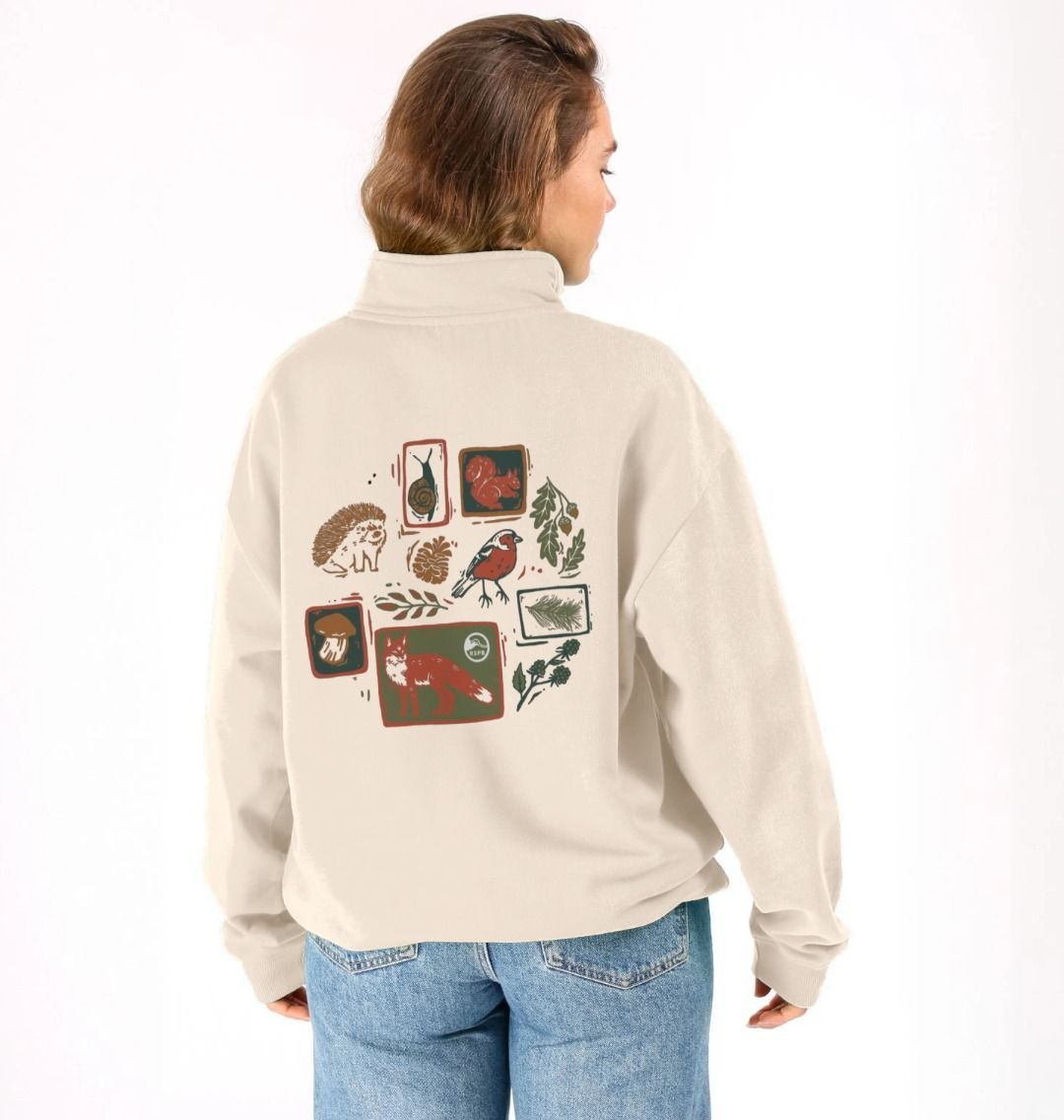 8YARDS Women's RIBSEPA-PULLOVER 2G ベージュM Nature Half Zip Sweatshirt