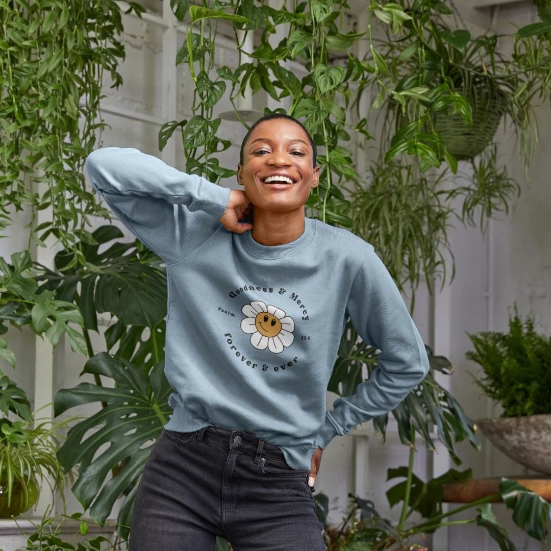 Goodness & Mercy | 100% Organic Cotton Womens Crewneck Sweater