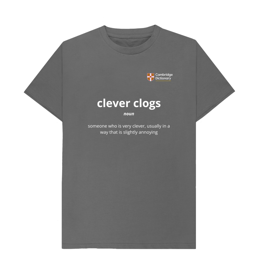 Clever clogs organic cotton T shirt white writing variety