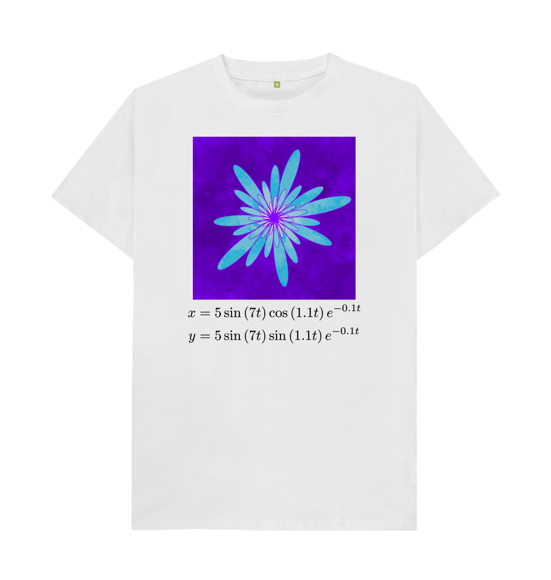 White Spirally Flower With Equations - Loose Fit