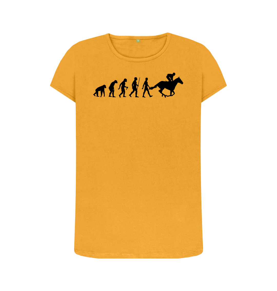 Evolution Of Horse Riding Womens T Shirt