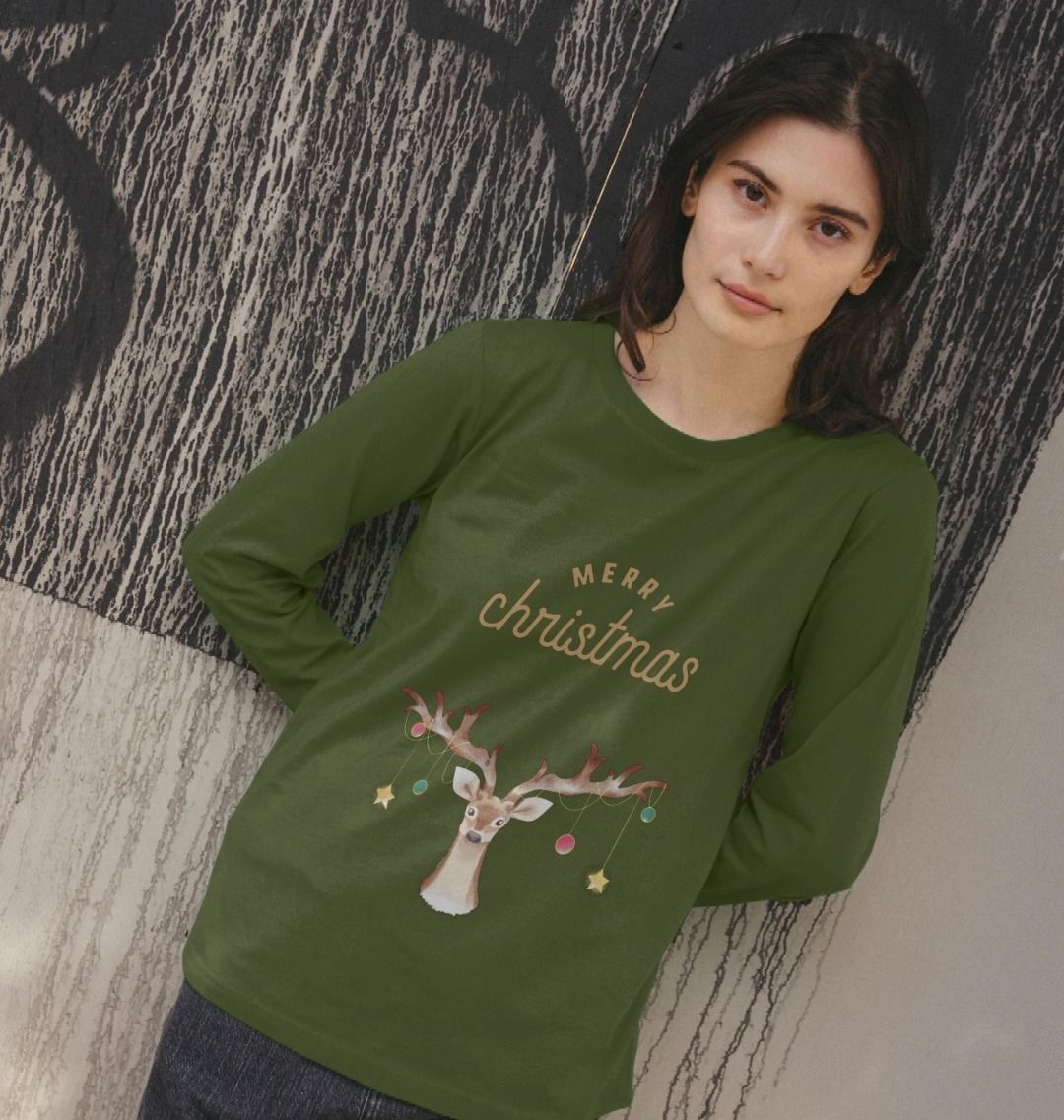 ladies long sleeve christmas t shirt