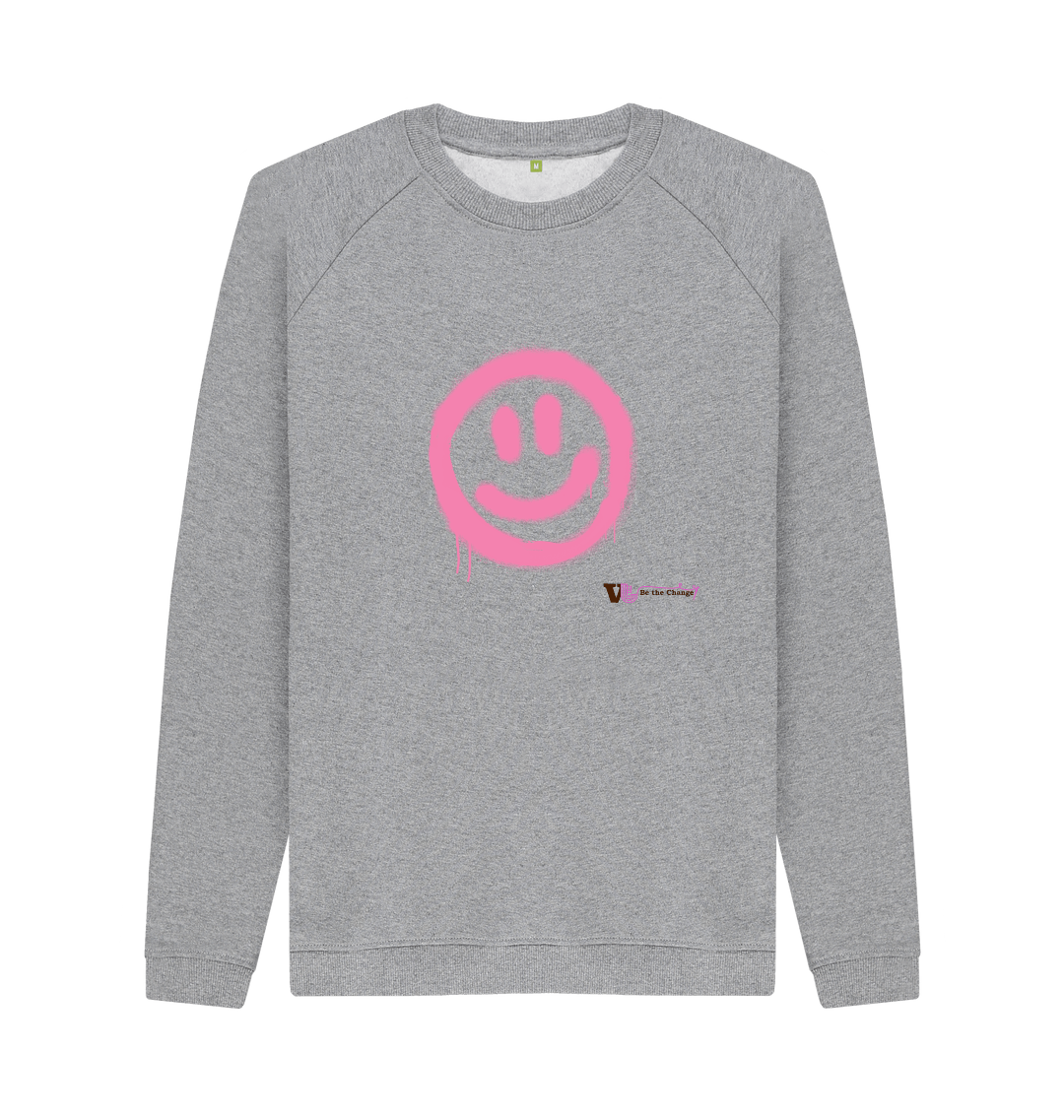 Spray Paint Smiley Face Men's Organic Sweater
