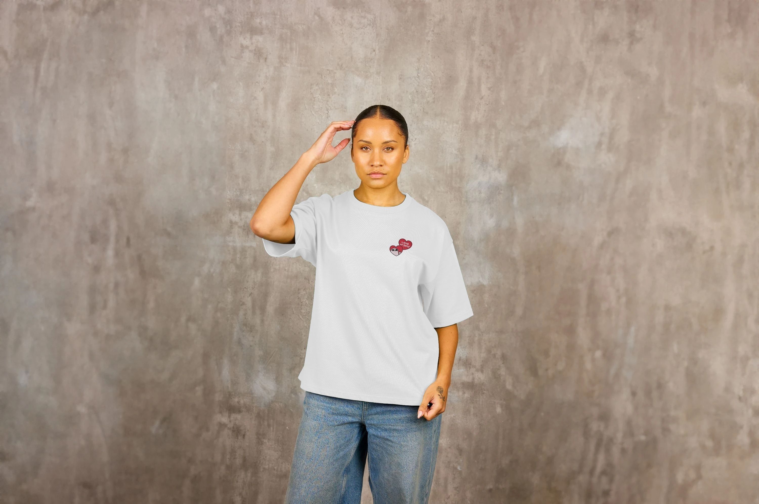 Oversized Heart Graphic T-shirt | Heart Print Tee | Ketnipz