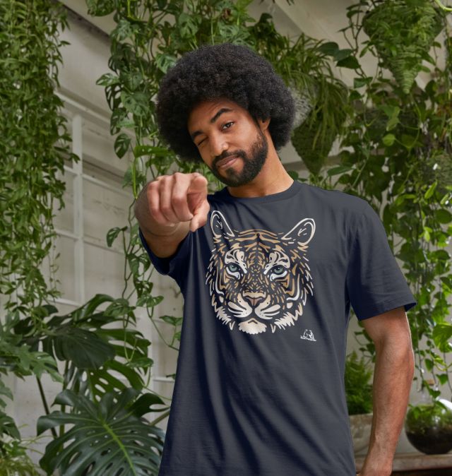 Tiger print shop t shirt mens