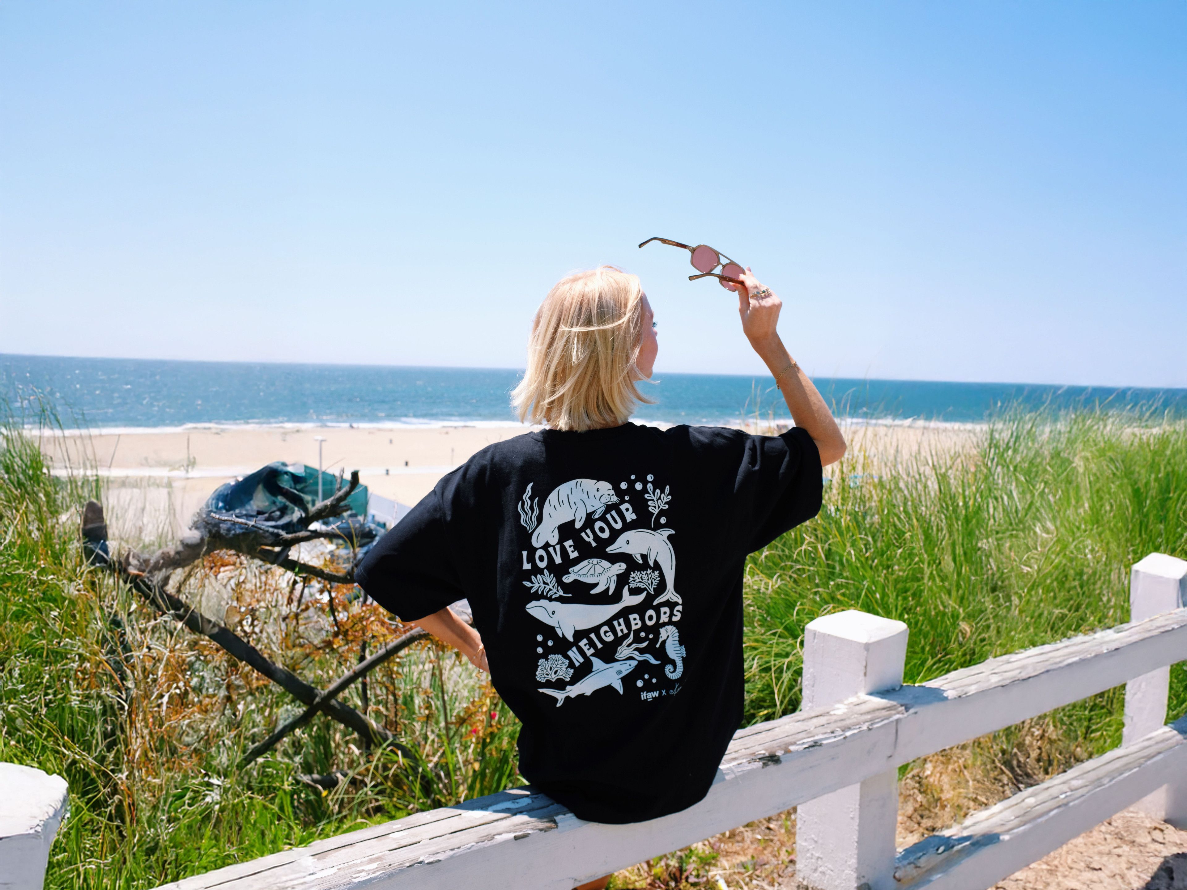 IFAW x Kirby J Love Your Neighbors Black Oversized T-shirt