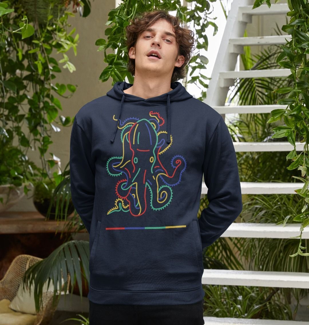 Octopus claw galaxy sale print drawstring hoodie