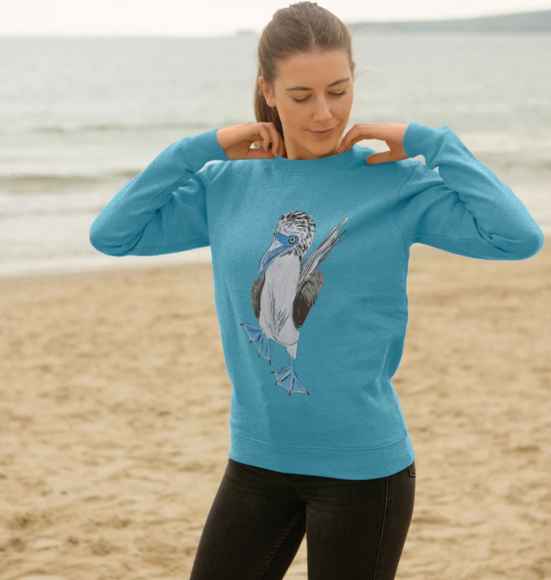 Blue Footed Booby Organic Cotton Womens Sweatshirt