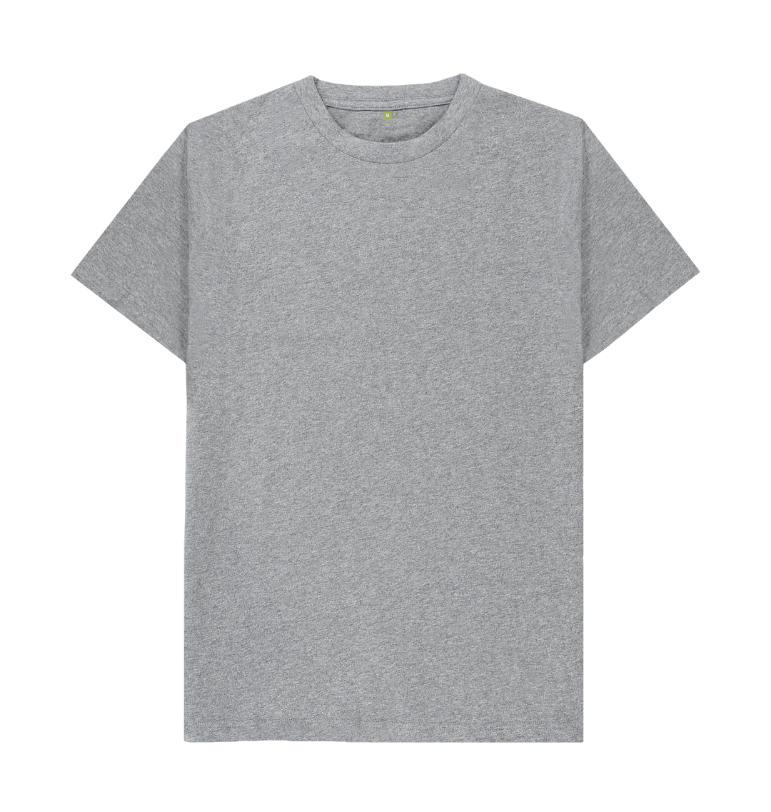 gray t shirt with print