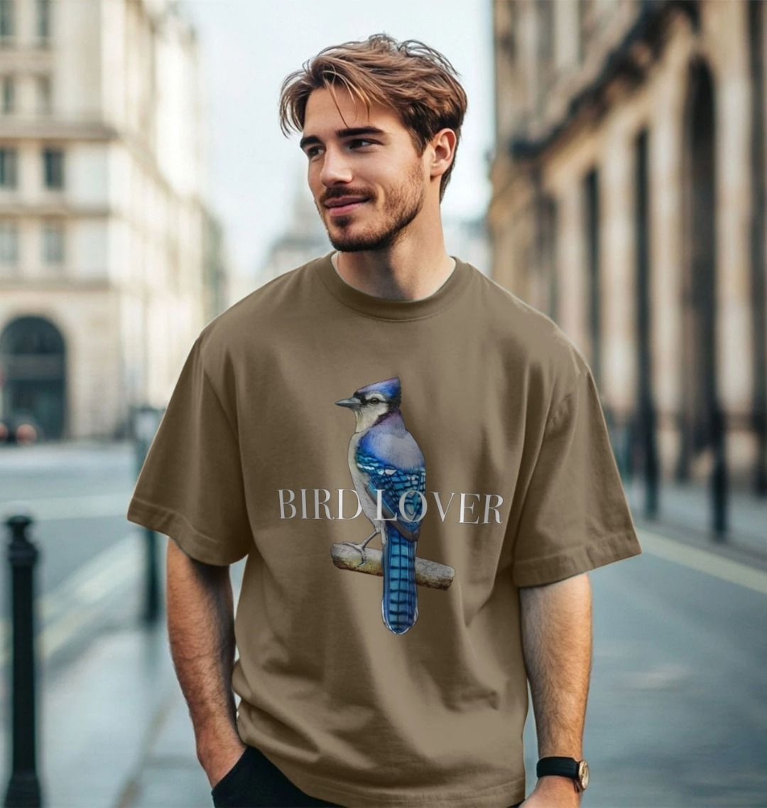 ★ILLIGO★ Starling Overfit T-Shirt White Blue Big Circle T-Shirt in Blue Gradient – Blue Owl Workshop