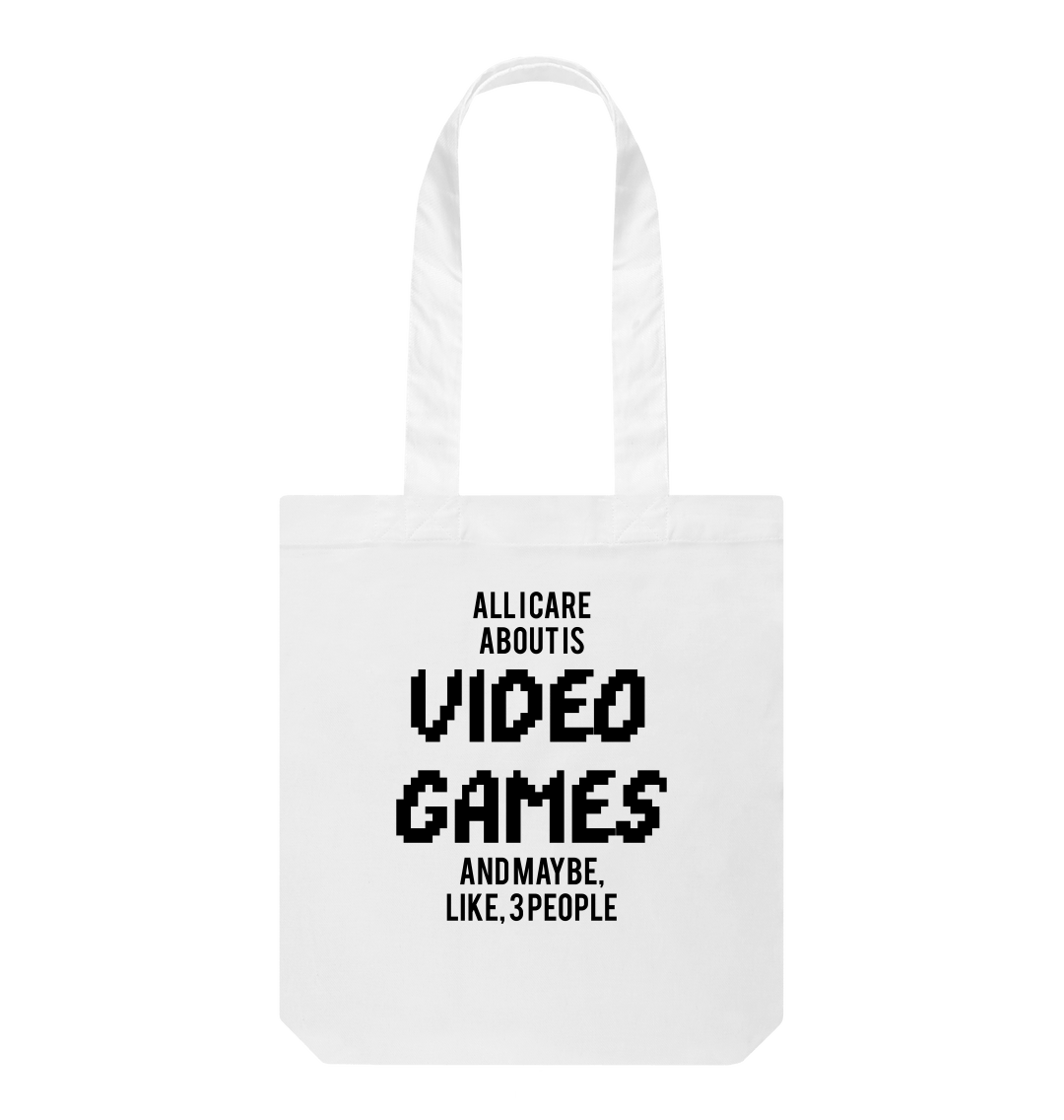 Joke Tote Bag All I Care About Is Games And 3 People