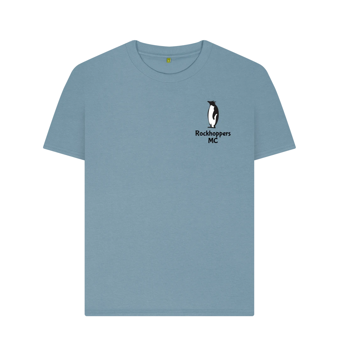Grey-blue Rockhoppers T-shirt with logo and name on front