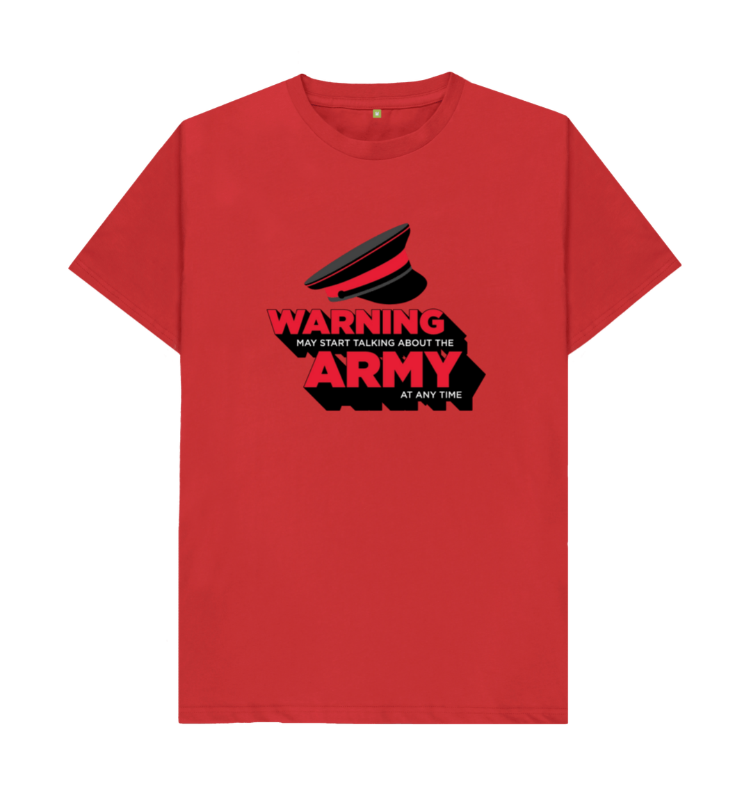 Warning Army T Shirt Red Ssafa Store