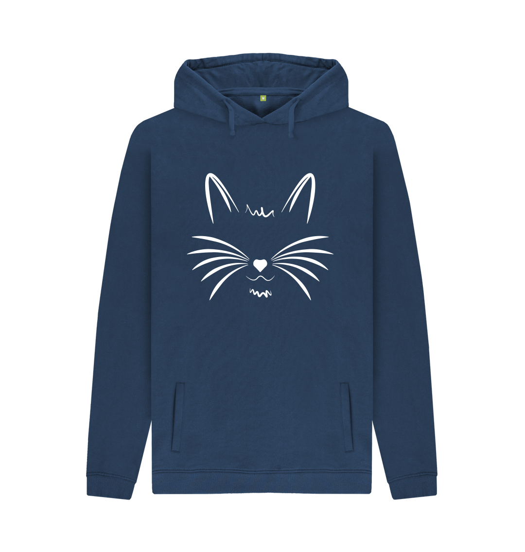 I Love Cats Hoodie Face with Heart Nose