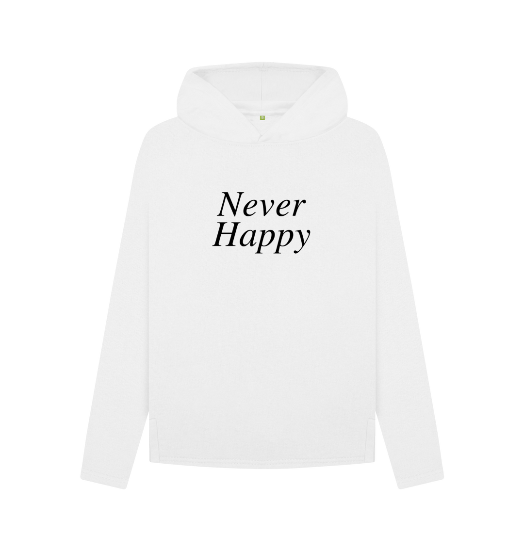 Be happy black 2025 and white hoodie