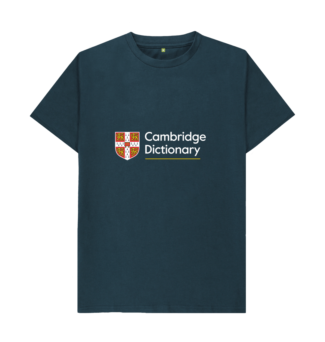Cambridge Dictionary organic cotton T shirt white writing variety
