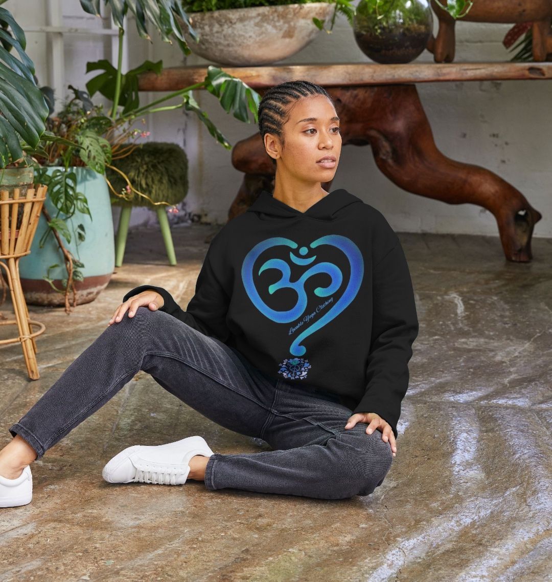 Peace Love Yoga Relaxed Fit Organic Recycled Hoodie for Women