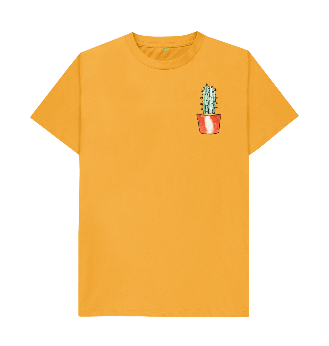 Cactus Plants Doe Grapic Tee T-Shirt Mustard Yellow Womens Sz S Crew Neck