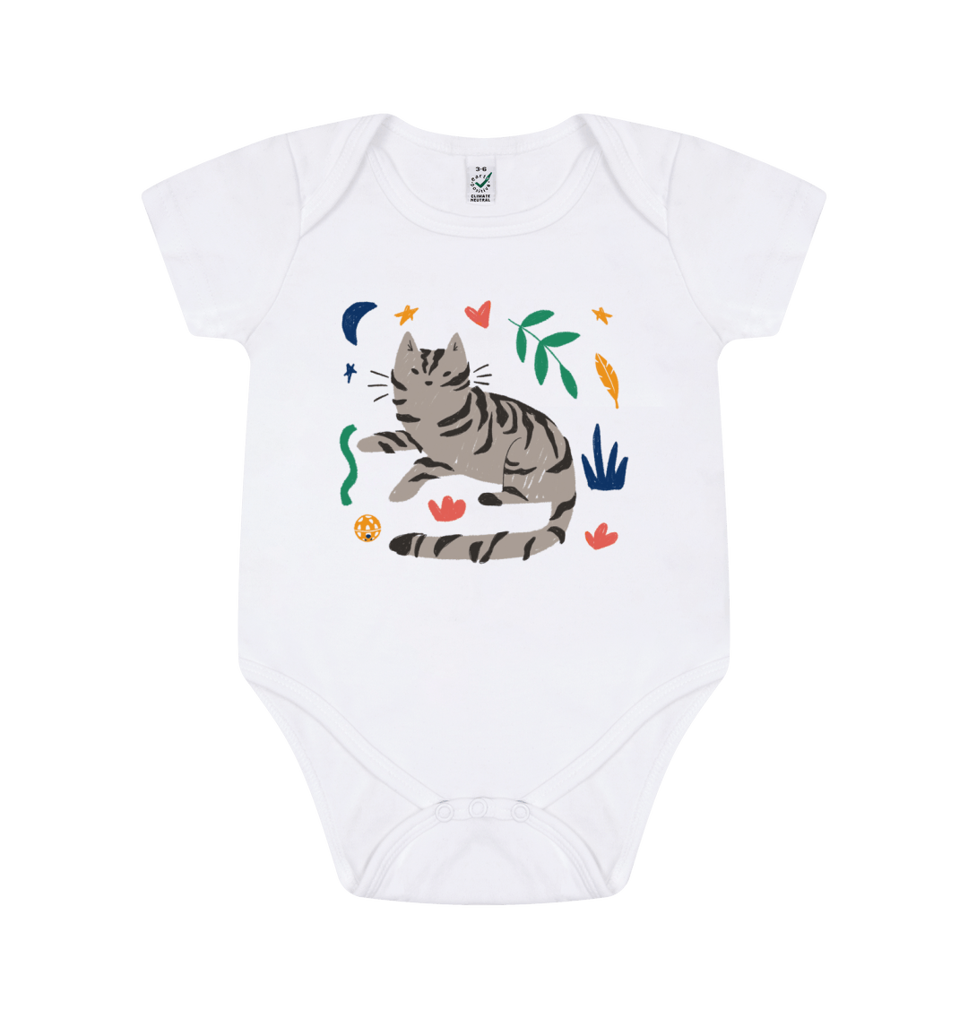 Cat in baby top onesie