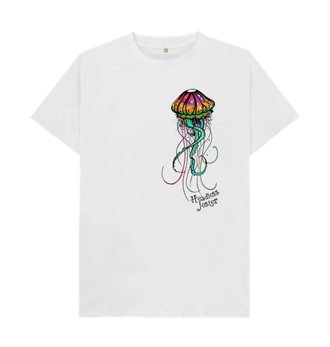 Prisma the Psychedelic Jellyfish | Organic Natural T-Shirt | Unique Printed  T-Shirt