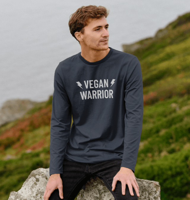 Vegan Warrior\ Men's Long Sleeve T-Shirt