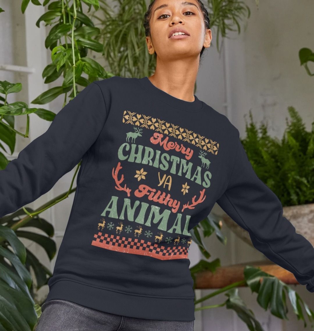 Merry christmas ya filthy animal womens sweater sale