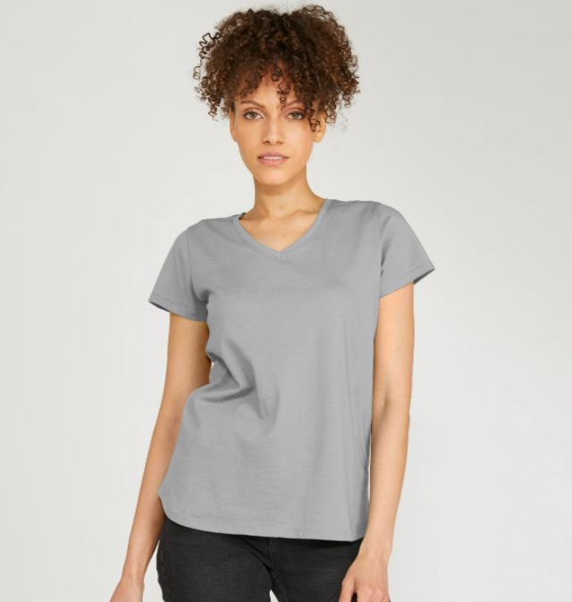 Basic Organic Cotton V Neck T Shirt