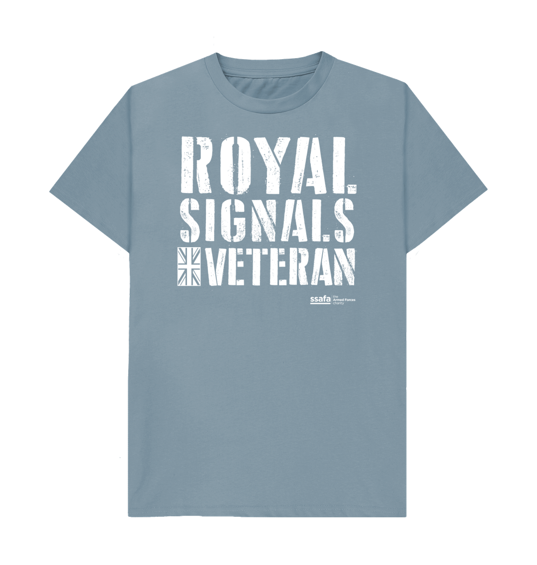 SSAFA Royal Signals Veteran Tshirt (Stone Blue) SSAFA Store