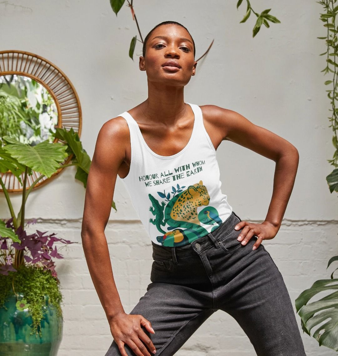 womens slogan vest tops
