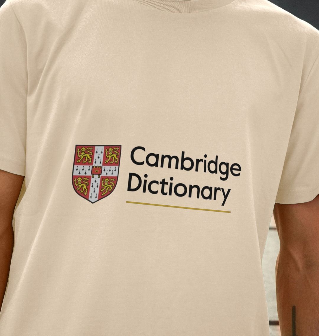Cambridge Dictionary organic cotton T shirt black writing variety