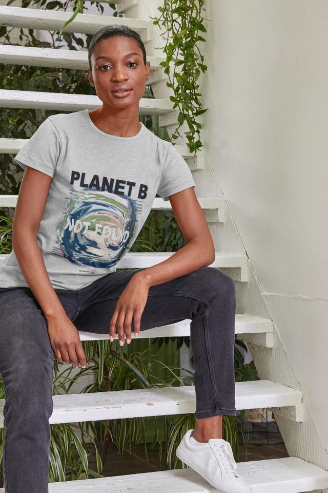 Coral Pink Climate Change Global Warming Statement - Sustainably Made Kids crew neck t-shirt main image 1