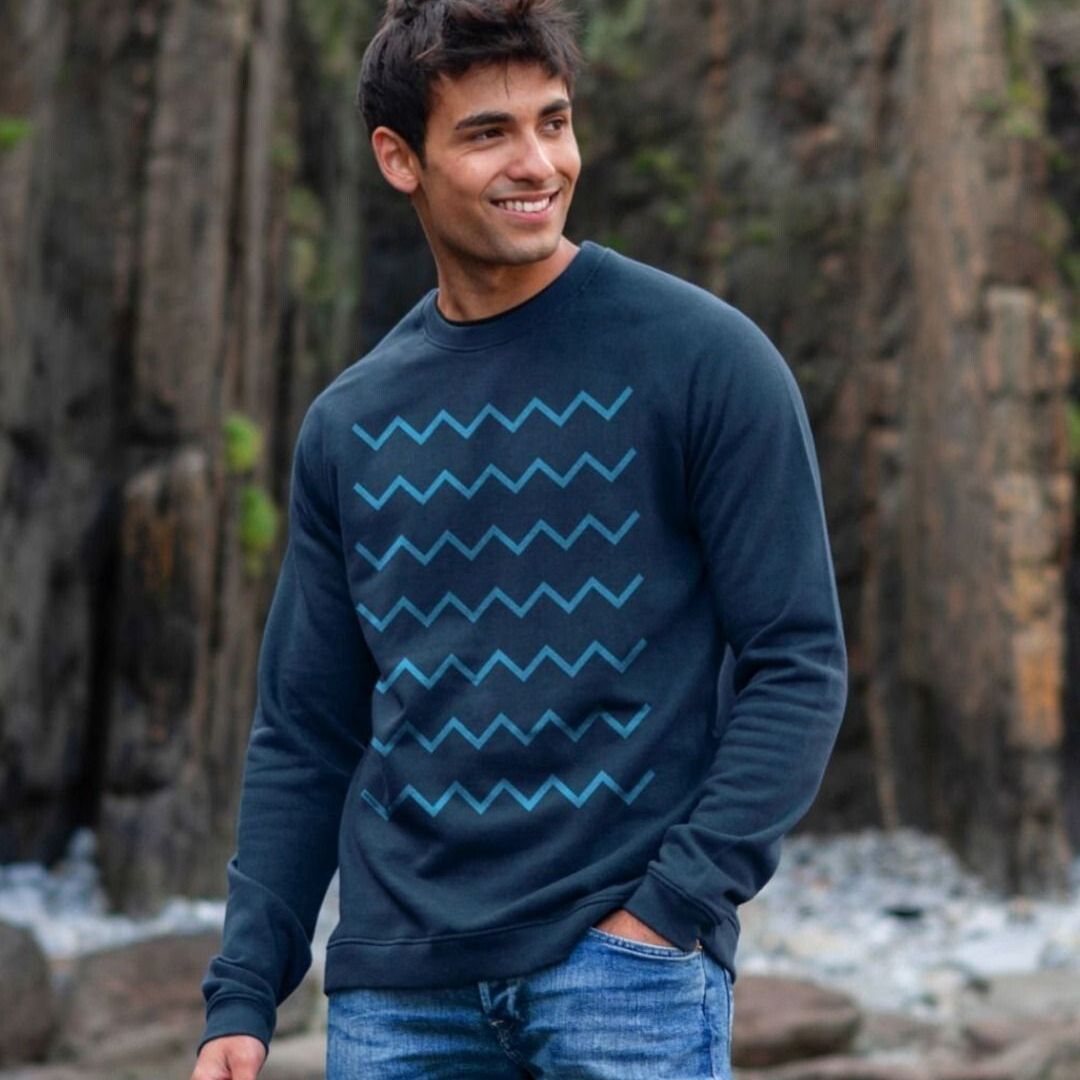 Waves Sweatshirt | Wave Pattern Jumper | Rapanui