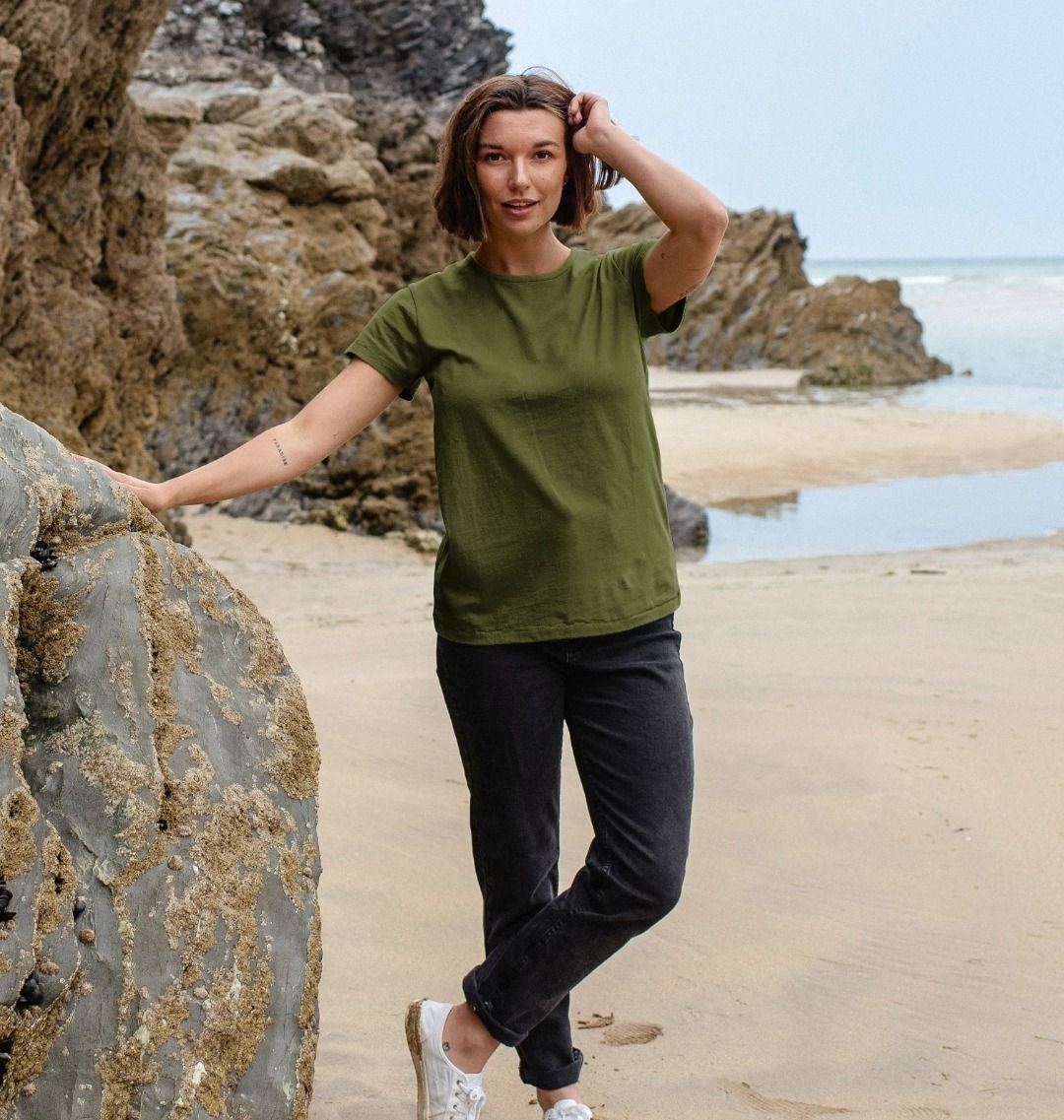 Women's Khaki Green Tshirt Rapanui Clothing