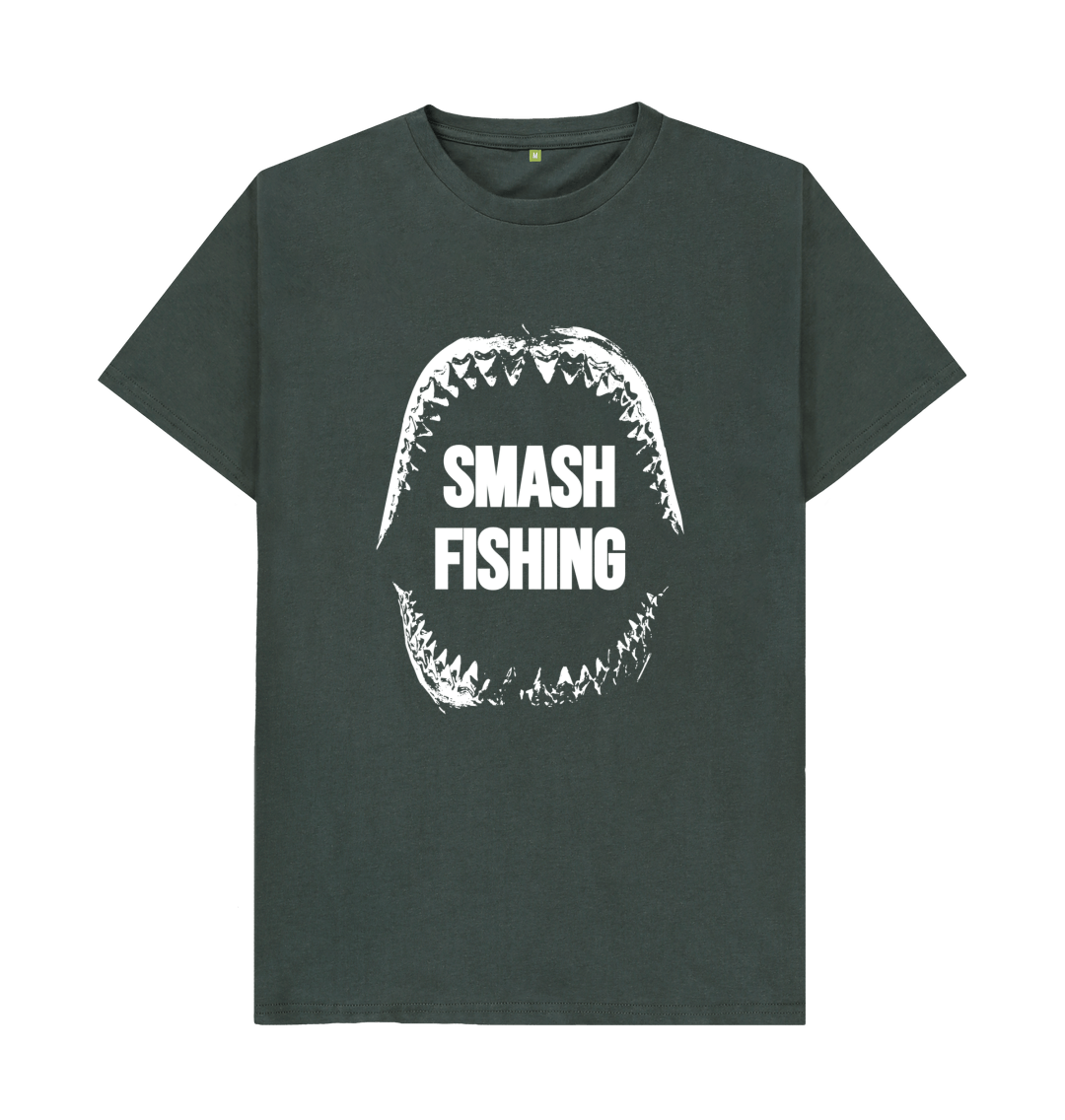 MEN'S SMASH FISHING JAWS T-SHIRT - White writing