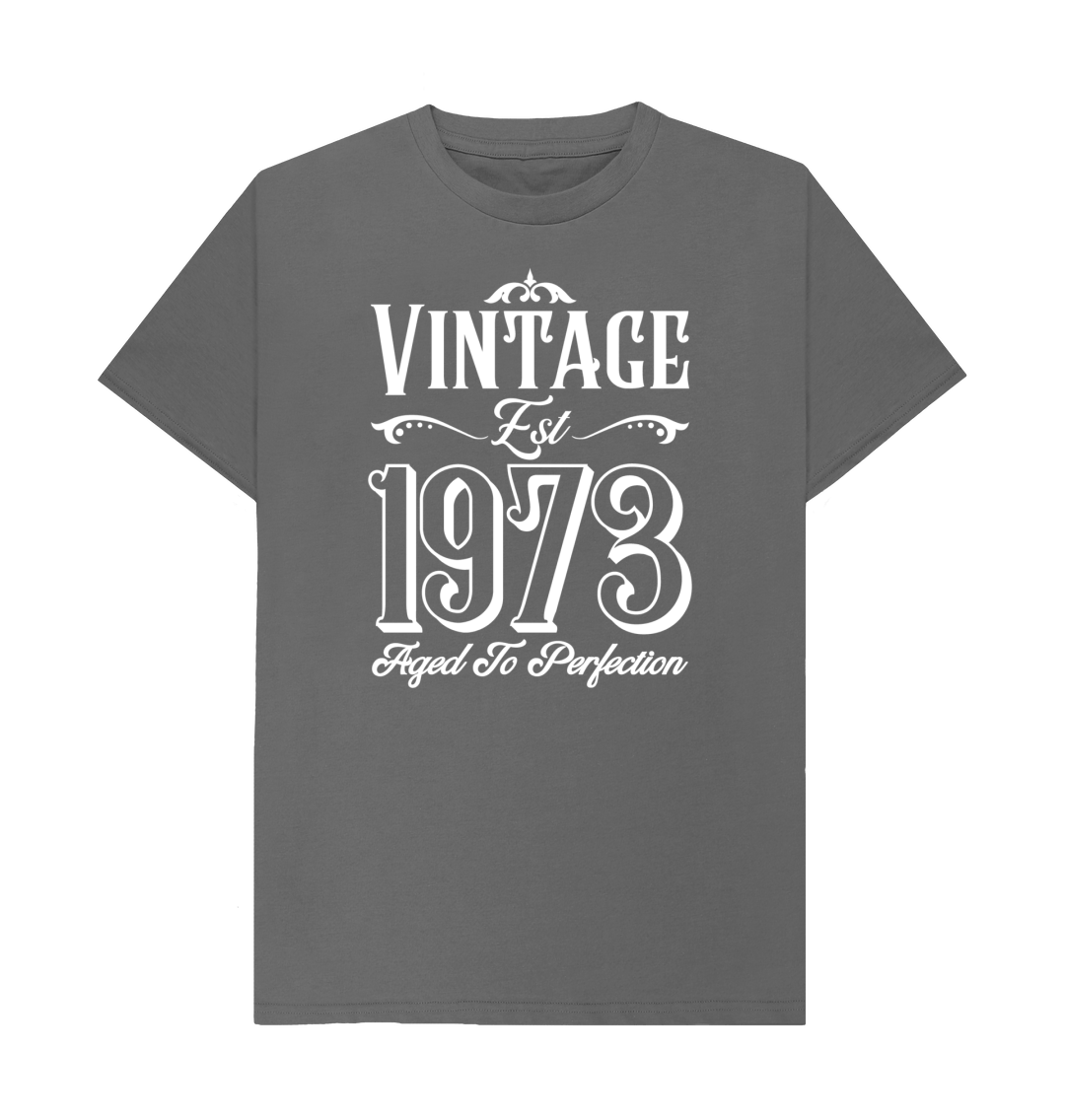 50th Birthday T Shirt Vintage 1973 Aged To Perfection 6700