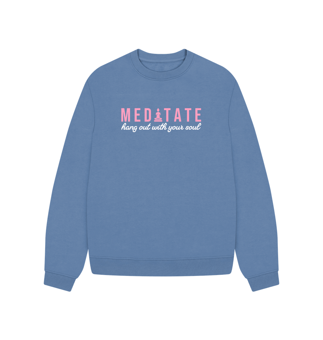 Organic Heavily Meditated Sweatshirt | Heavily Meditated | Meditation Gift | Yogi Gift | Organic Cotton Sweatshirt | hot Trendy Crewneck