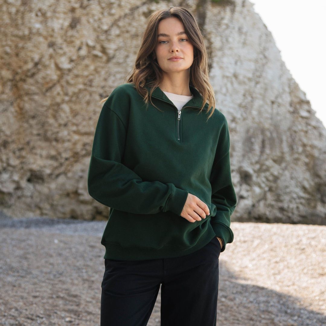 Women's 1/4 Zip Sweatshirt Ladies Quarter Zip Rapanui