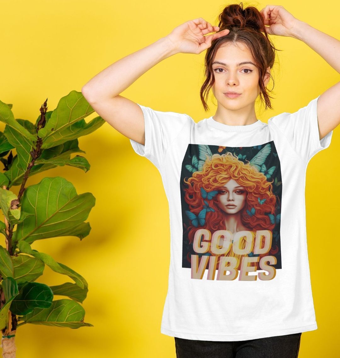 GOOD VIBES Blue Butterflies Unisex T-shirt | Geeky Star Dust