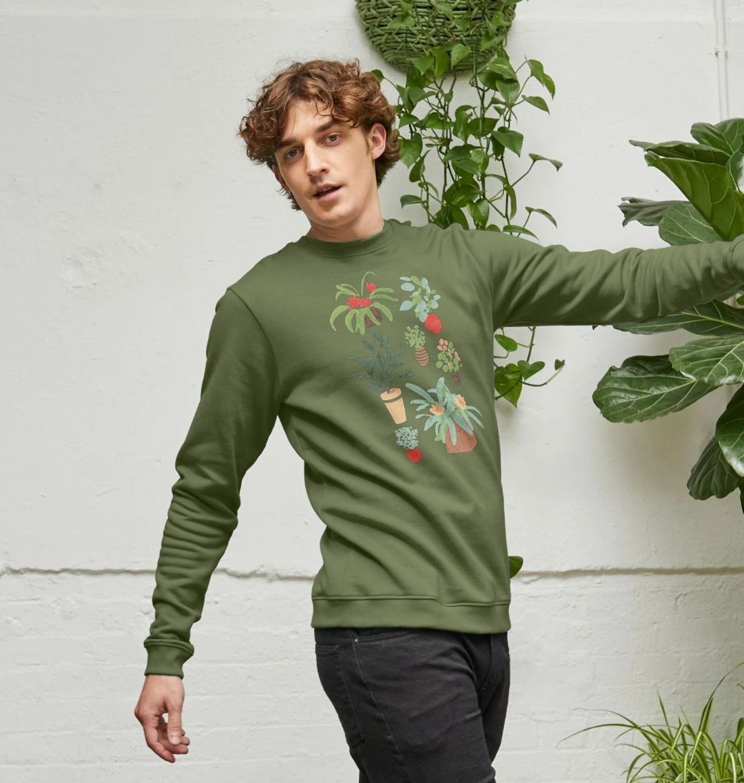 [GRAVER]★MAYBE TONIGHT COMICS FLOWER DRAWING SWEATSHIRT UNISEX] Multi-tape flower smile drawing sweatshirt - GRAVER