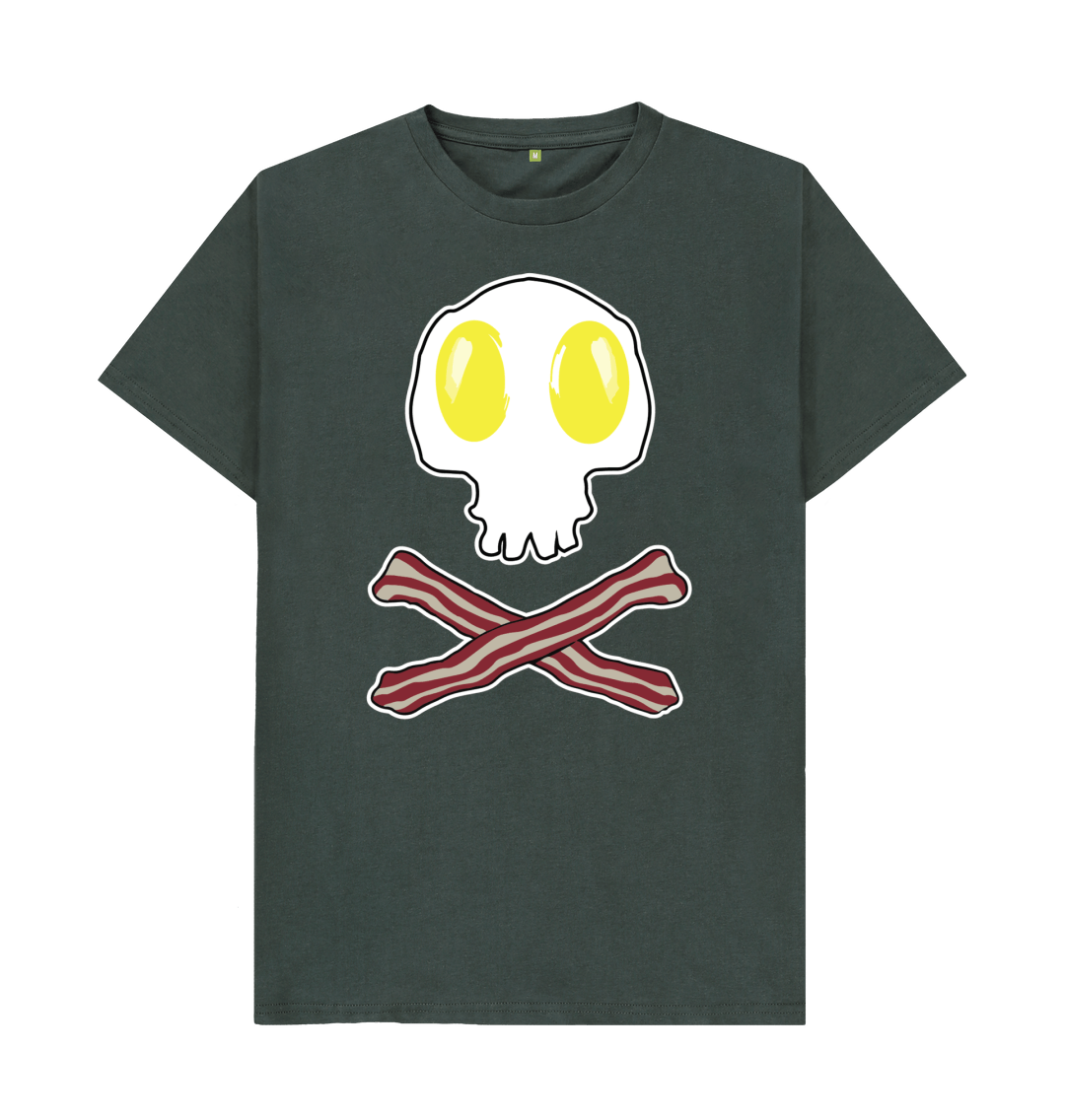 Breakfast Skull Shirt Egg And Bacon Skull Crossbones Tshirt