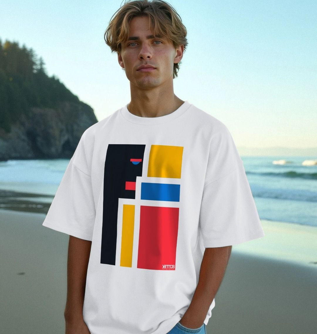 Form function-bauhaus, men's oversized organic t-shirt