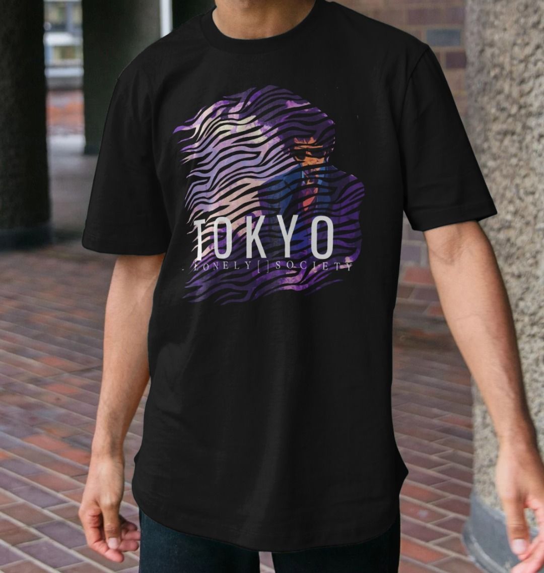 Tokyo Purple - Streetwear Graphic Tee - Oversized Black