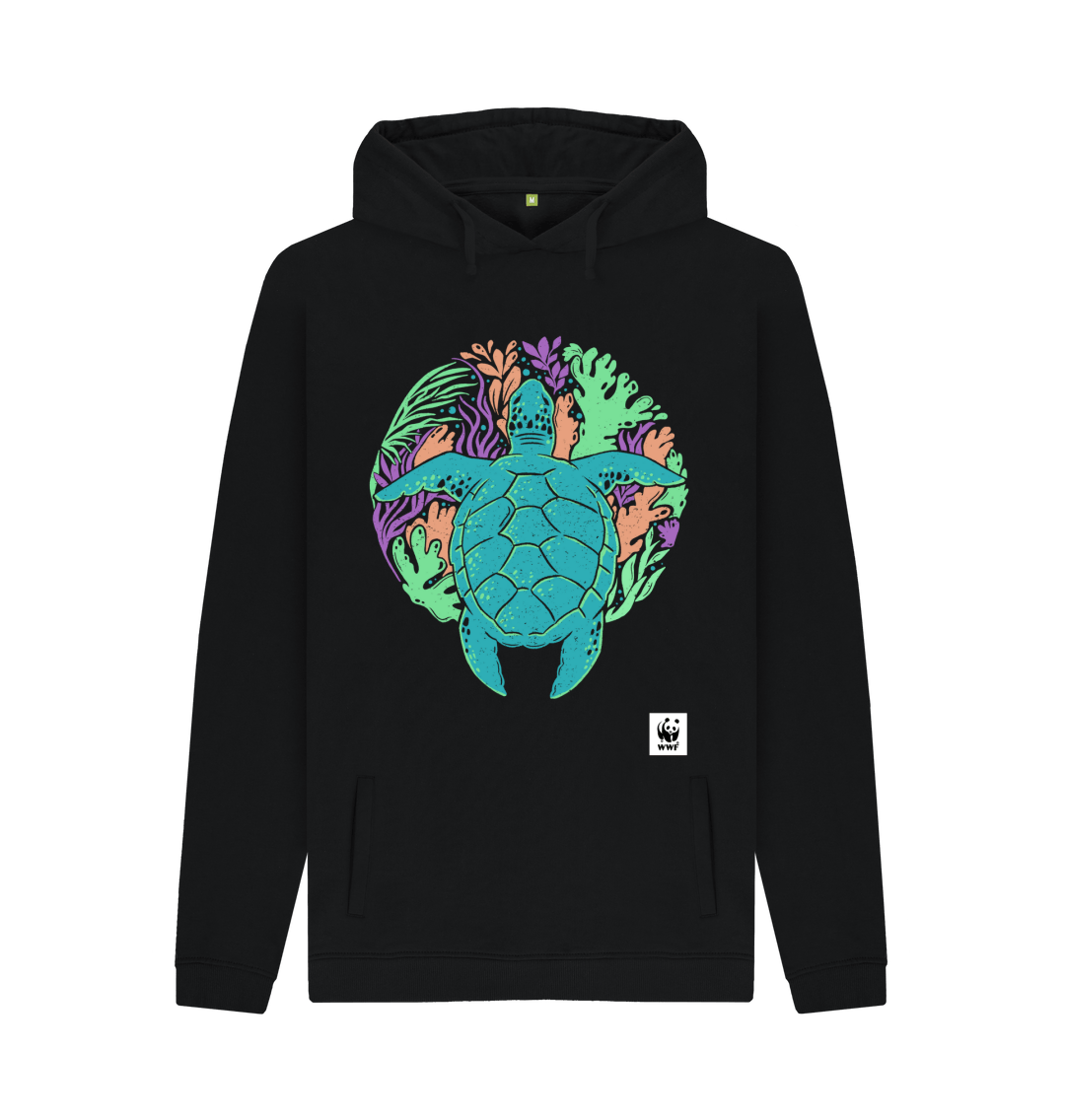 Organic hoodie for women and men with panda bear and tree