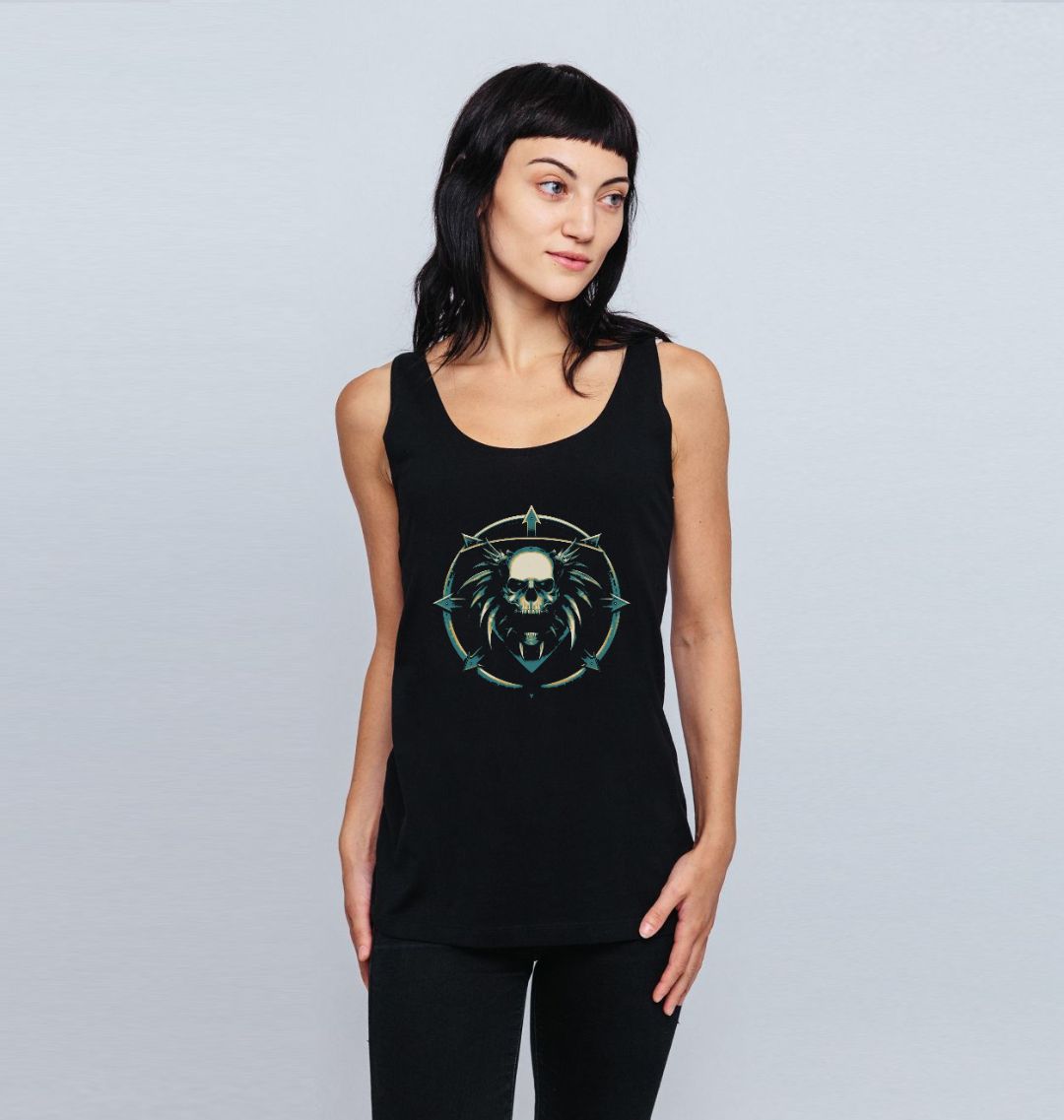 womens skull vest top