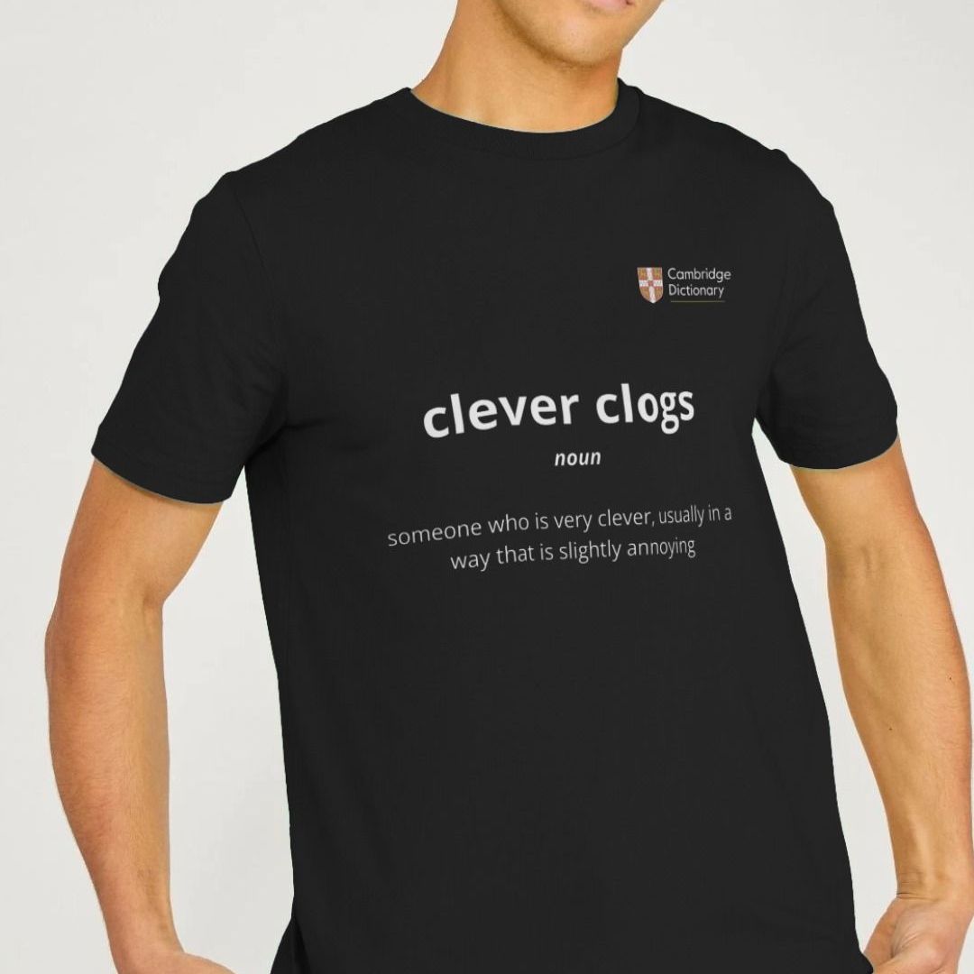 Clever clogs organic cotton T shirt white writing variety