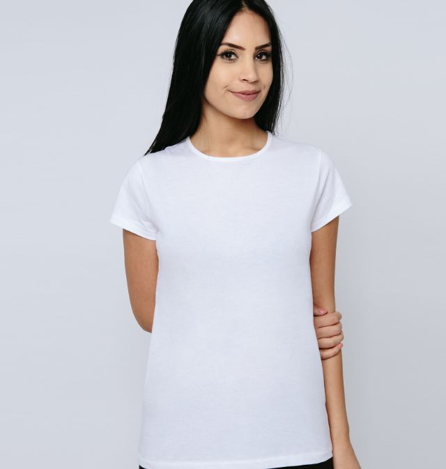 Round neck white t hotsell shirt womens